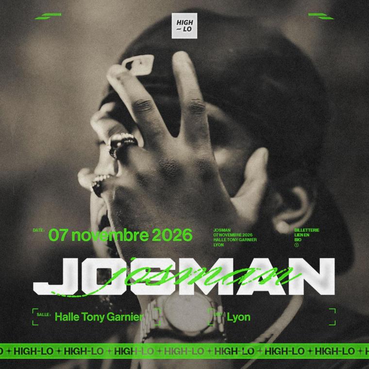 Josman en concert à la Halle Tony Garnier le Sam 7 nov